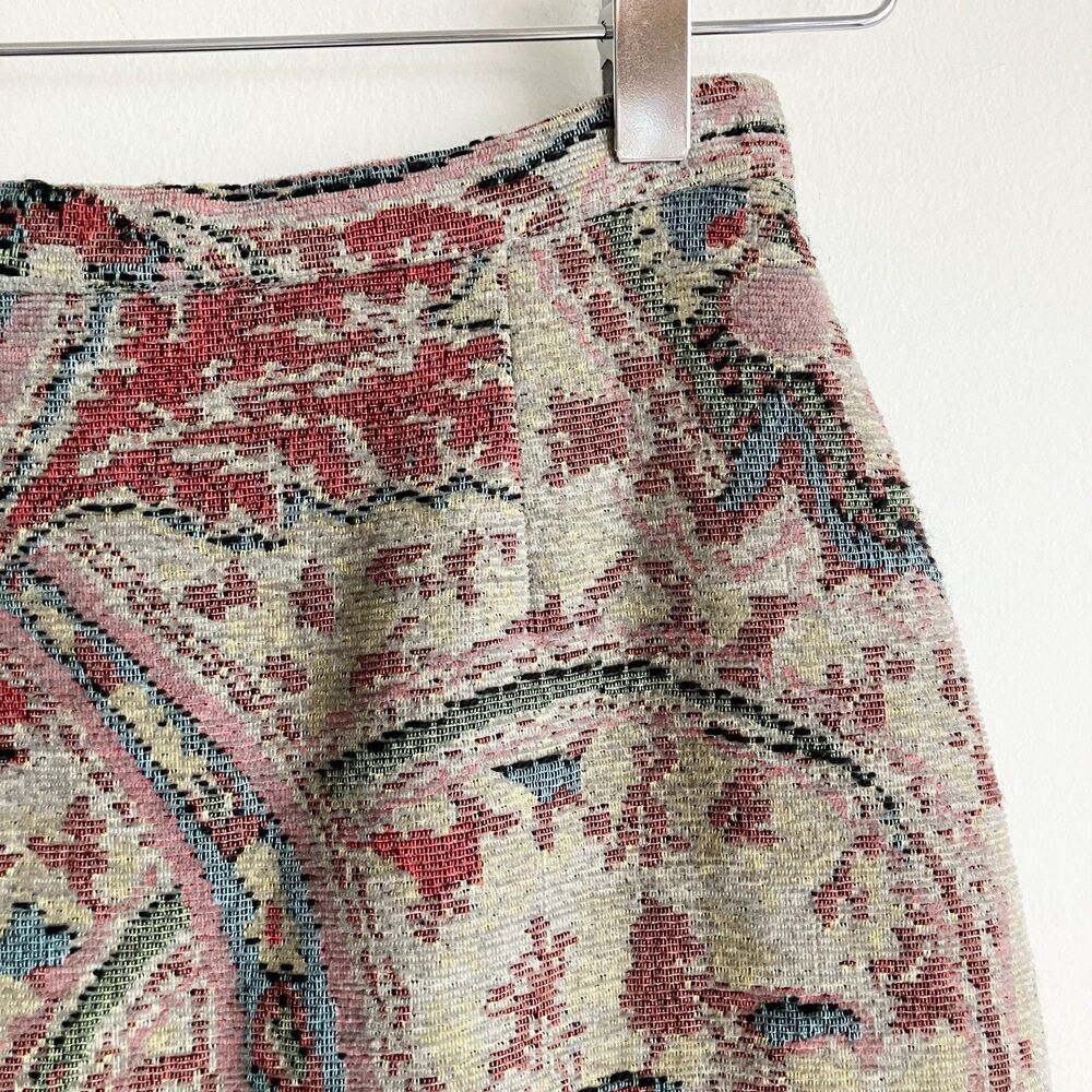 VTG Christine Albers Size XXS 00 Tapestry Pencil Skirt Paisley Lined 80s 90s USA - Picture 2 of 8